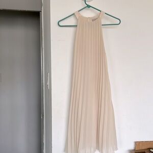 H&M Pleated A-line Dress in ivory.